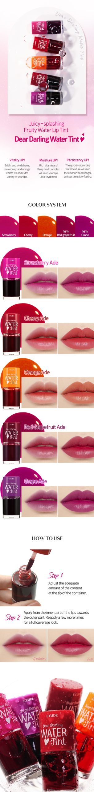ETUDE - Dear Darling Water Tint - #04 red grapefruit ade - Image 5