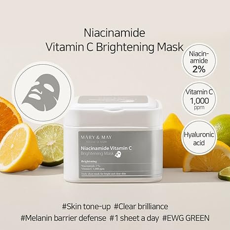 Mary&May - Niacinamide Vitamin C Brightening Mask-400ml [30 sheets]